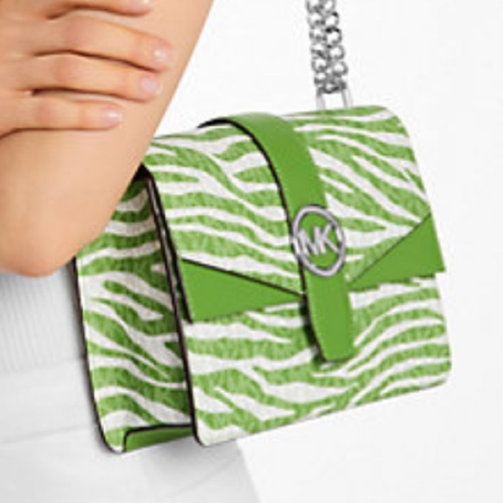 Michael Kors Greenwich Small Animal Print Logo Crossbody Shoulder Bag